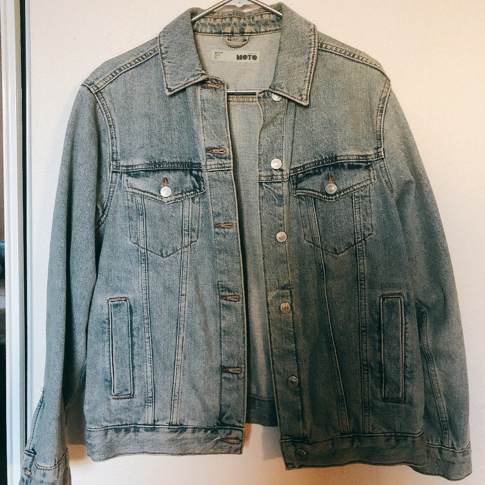 DELETE IN A WEEK! Topshop blue moto denim jacket